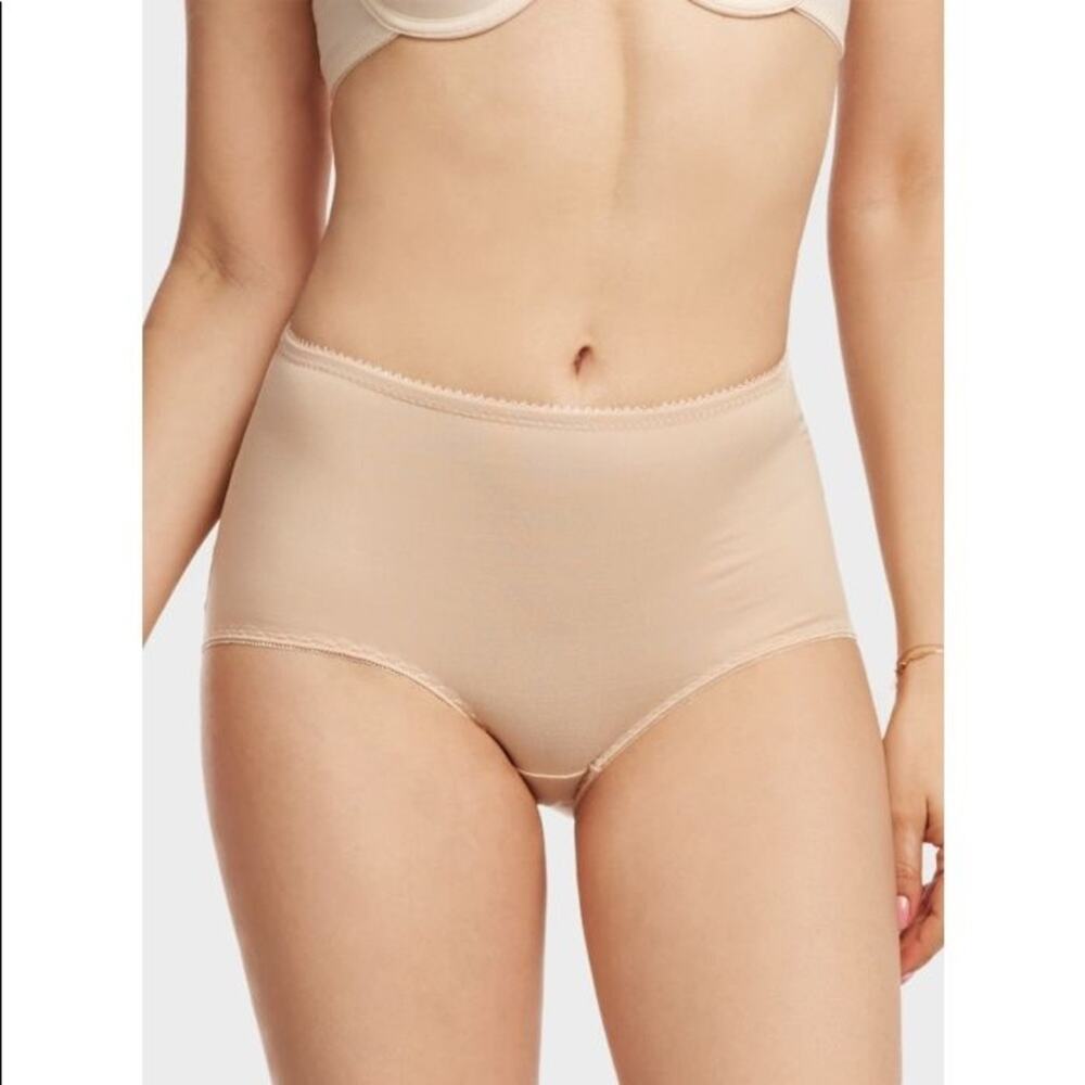 Three Pair Sofra High Waist Brief Panty in Beige, Pink, and Black Size Medium